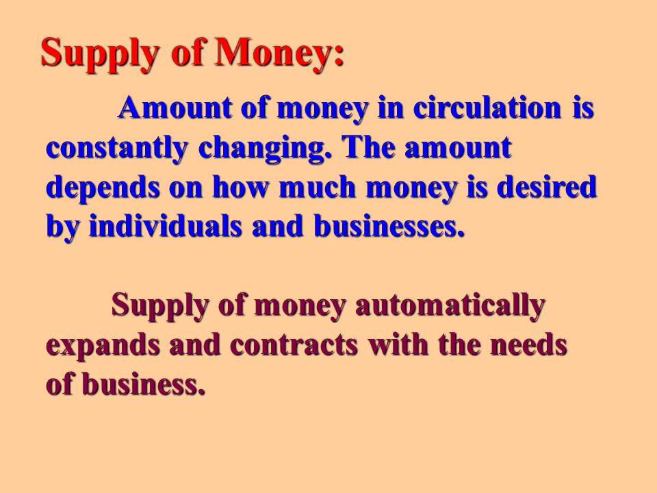 Money Supply and other notions about Money!
