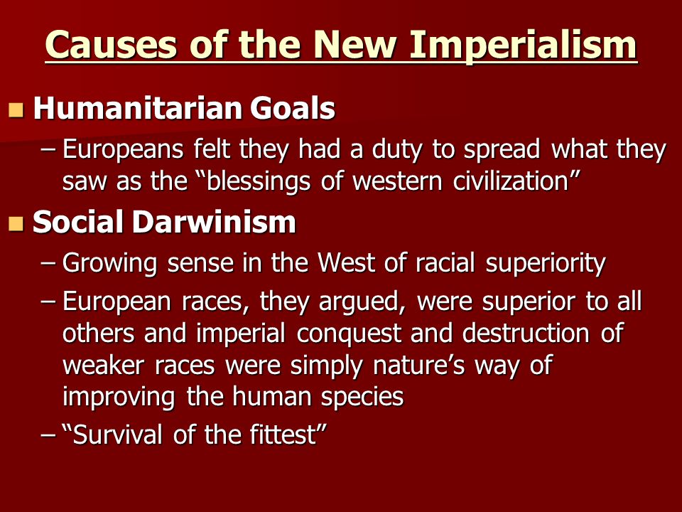 What were the economic causes of new imperialism?