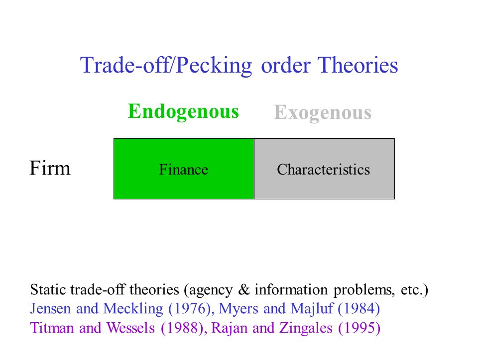 trade off pecking order trade off pecking order