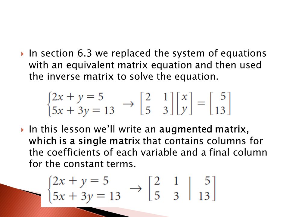 System Of Equations Solver Matrix Talkchannels Lesson 6 4 In 3 We An Inverse Matrix To Solve