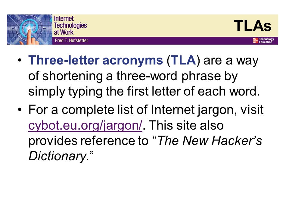 communicating over the internet chapter 3 learn how to use good three letter acronyms