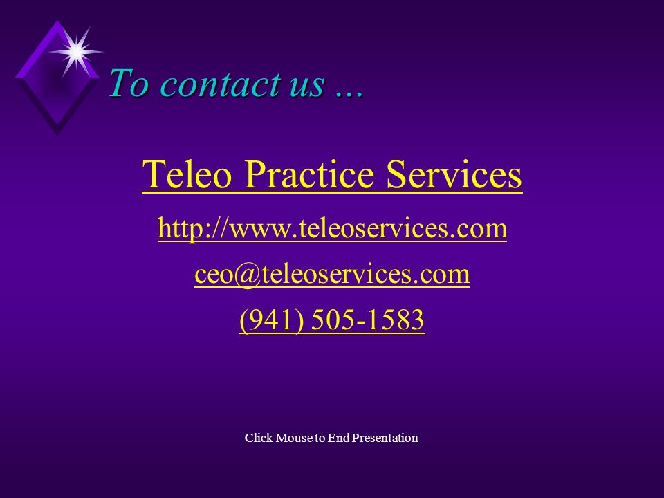 To contact us...