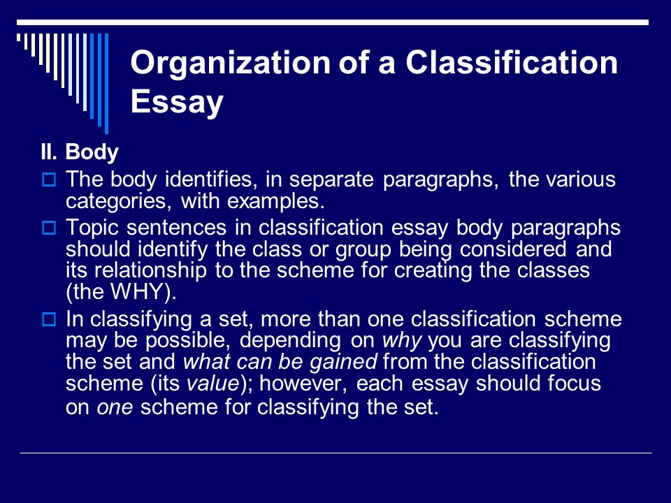 Topics For Classification Essays
