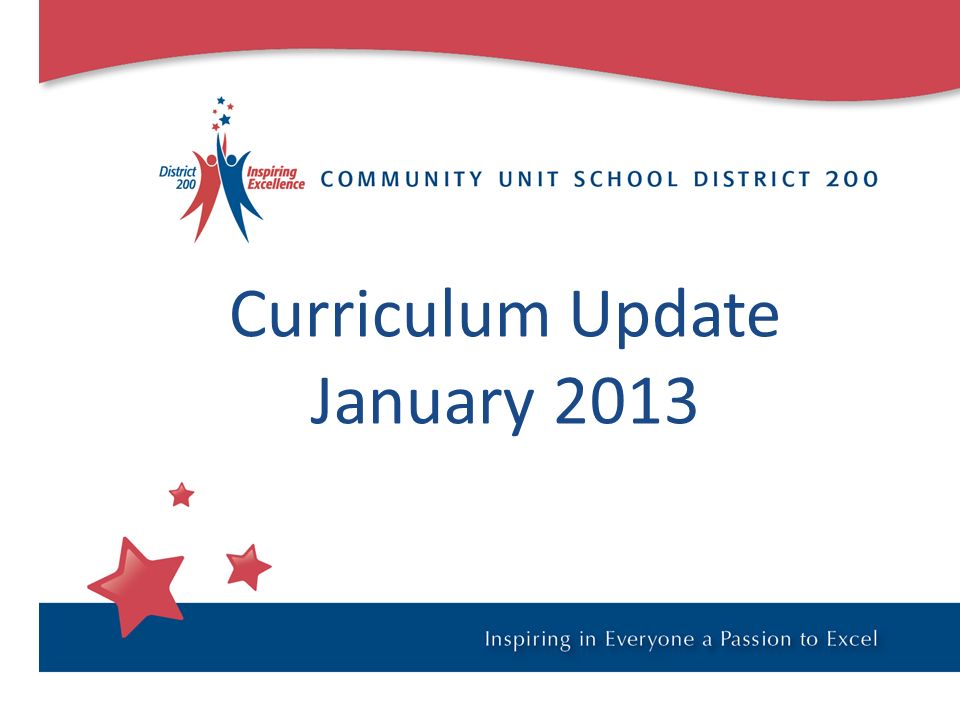 Curriculum Update January 2013