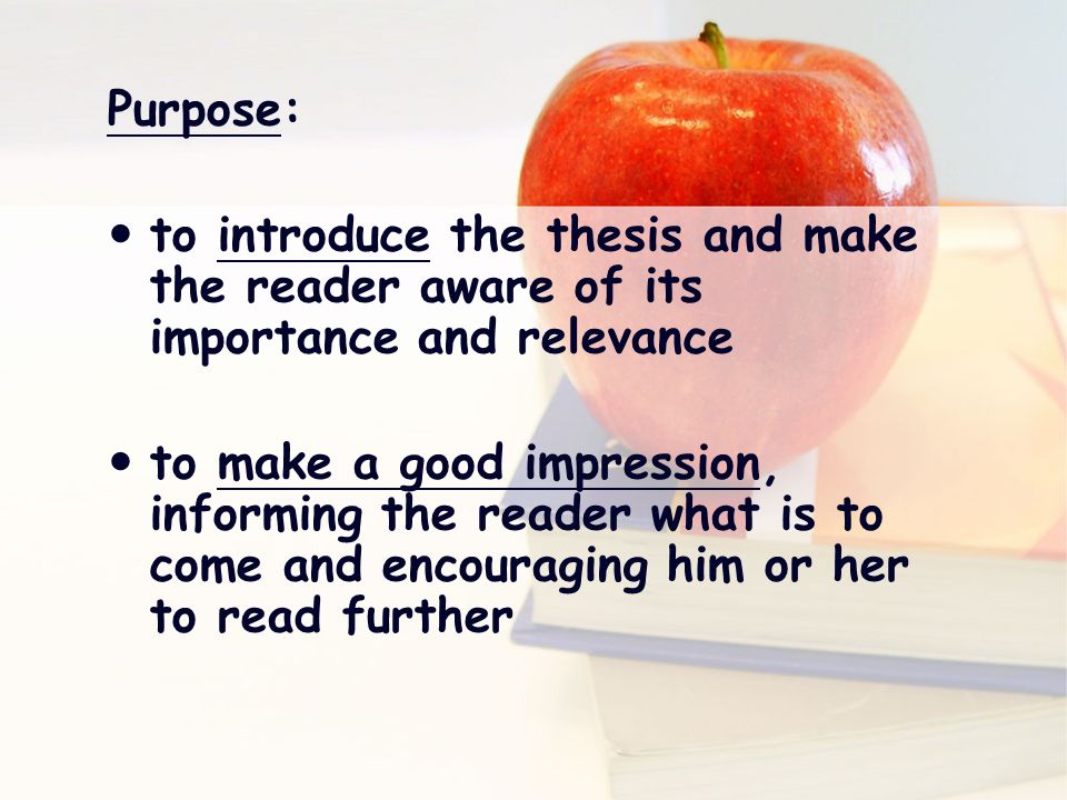 Introduction To A Thesis