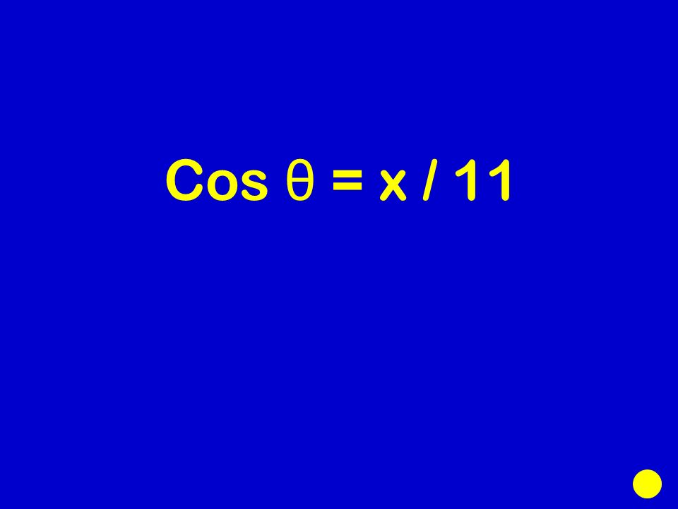 Cos θ = x / 11