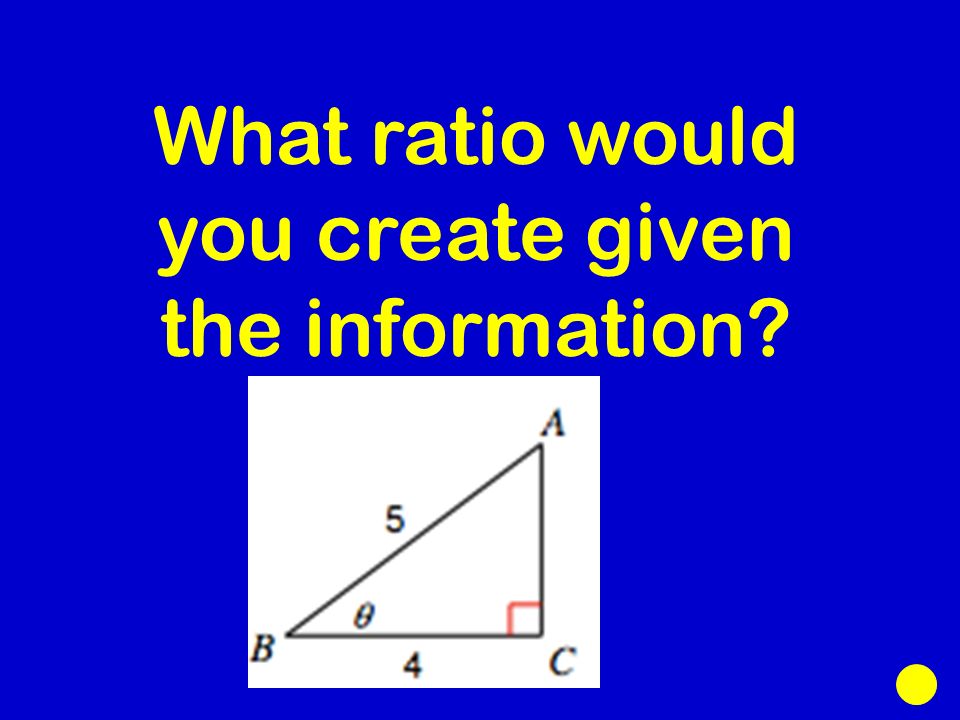 What ratio would you create given the information