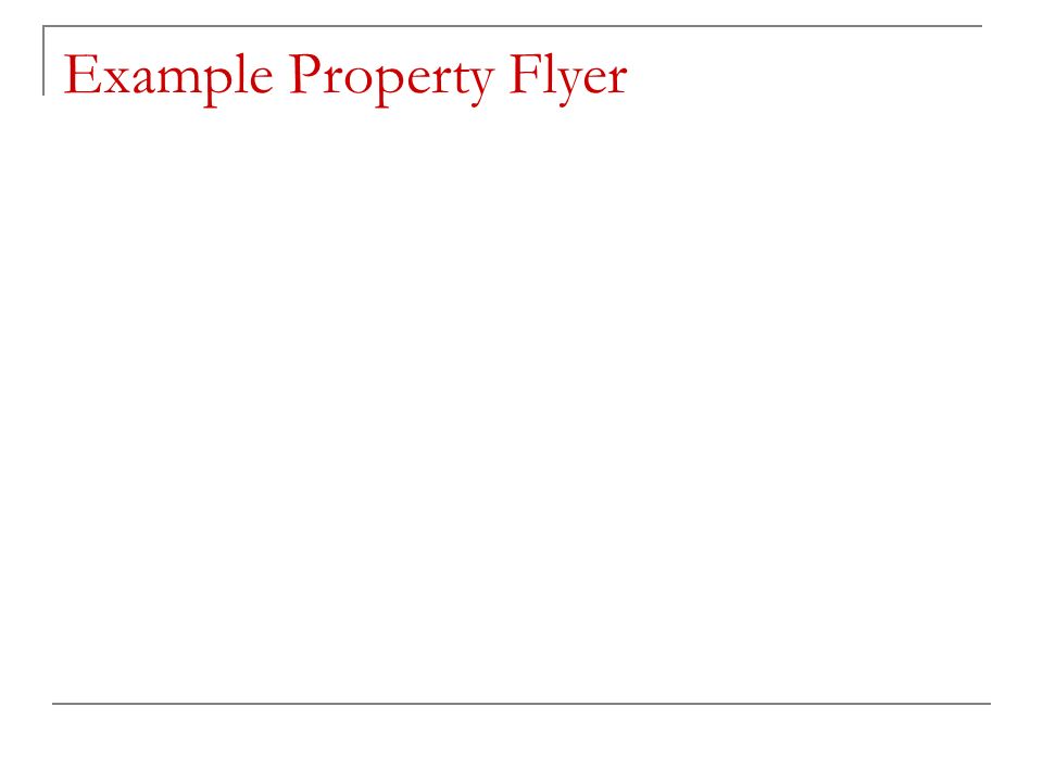Example Property Flyer