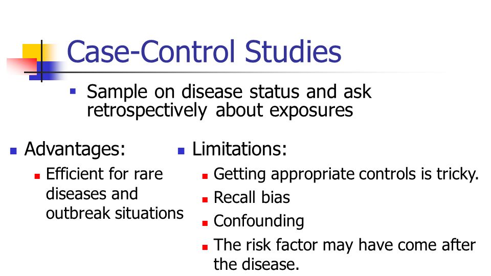Case controlled study advantages