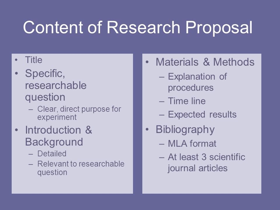 Purposes Of Research Proposal