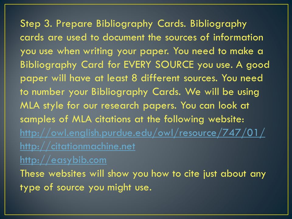 What is the way to make bibliography cards?