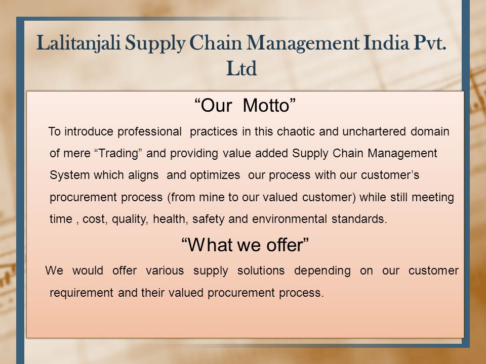 Lalitanjali Supply Chain Management India Pvt.