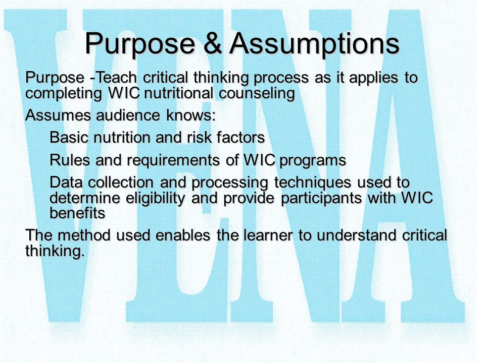 Critical Thinking Purpose