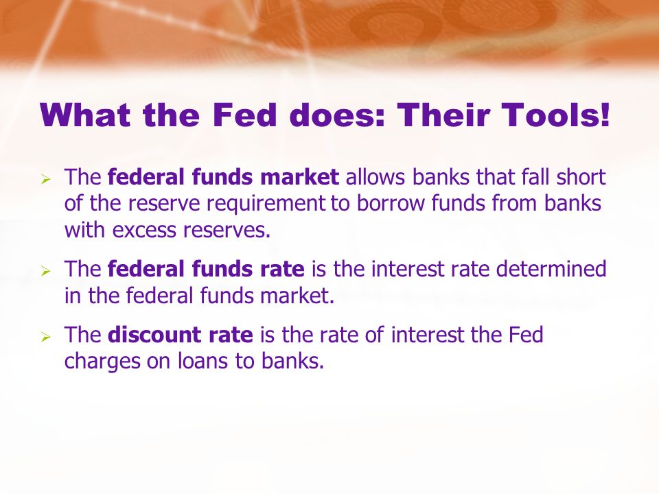What the Fed does: Their Tools.
