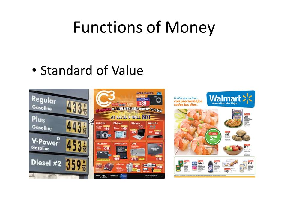 Functions of Money Standard of Value
