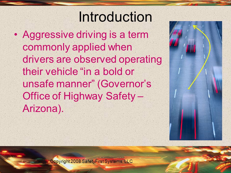 an introduction to the issue of aggressive driving Personal characteristics of aggressive drivers in the perception of drivers and road traffic inspectors aggressive driving, being the most dangerous behavior on the. an introduction to the issue of aggressive driving Personal characteristics of aggressive drivers in the perception of drivers and road traffic inspectors aggressive driving, being the most dangerous behavior on the.