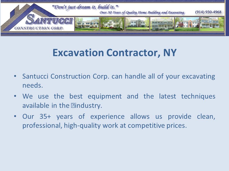 Excavation Contractor, NY Santucci Construction Corp.
