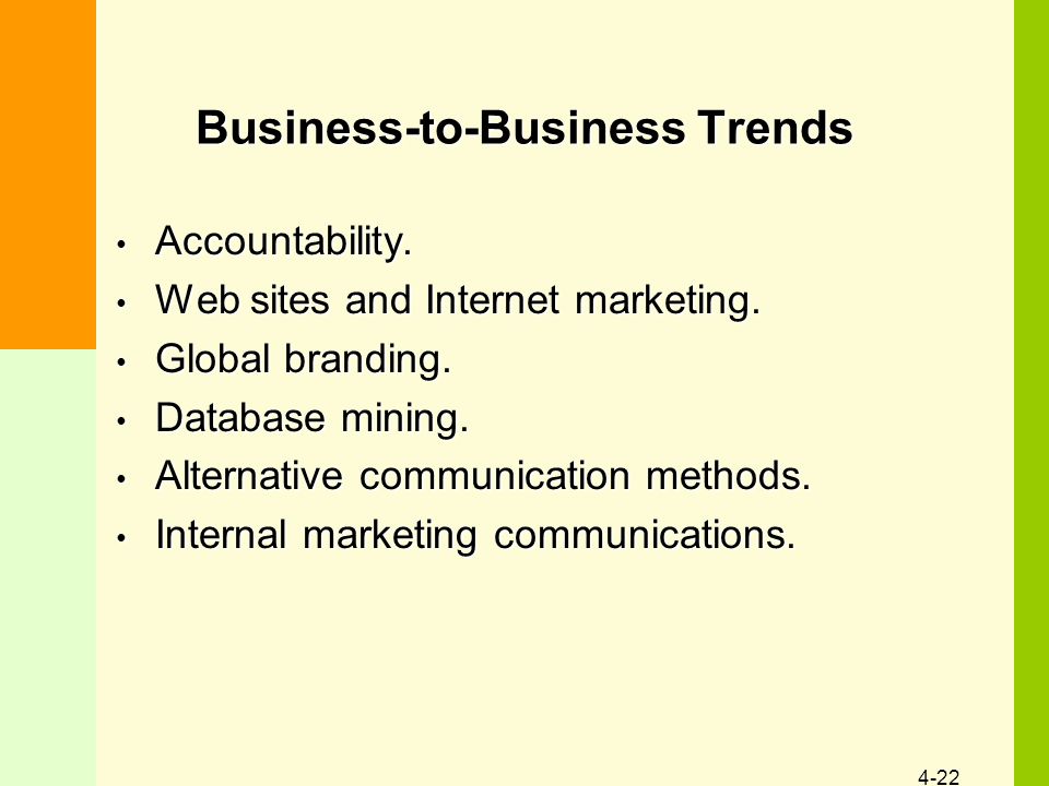 4-22 Business-to-Business Trends Accountability. Accountability.