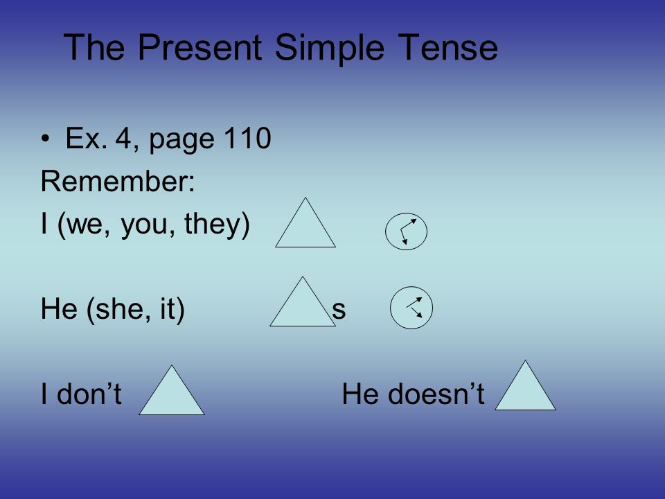The Present Simple Tense Ex.