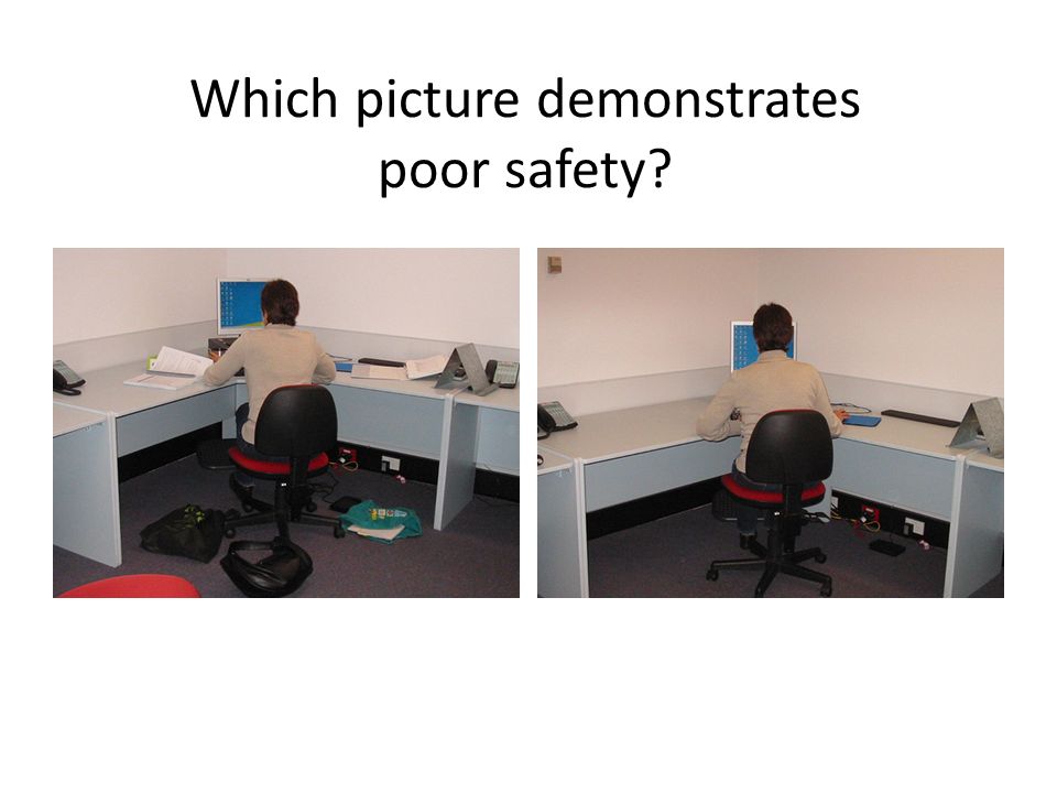 Which picture demonstrates poor safety