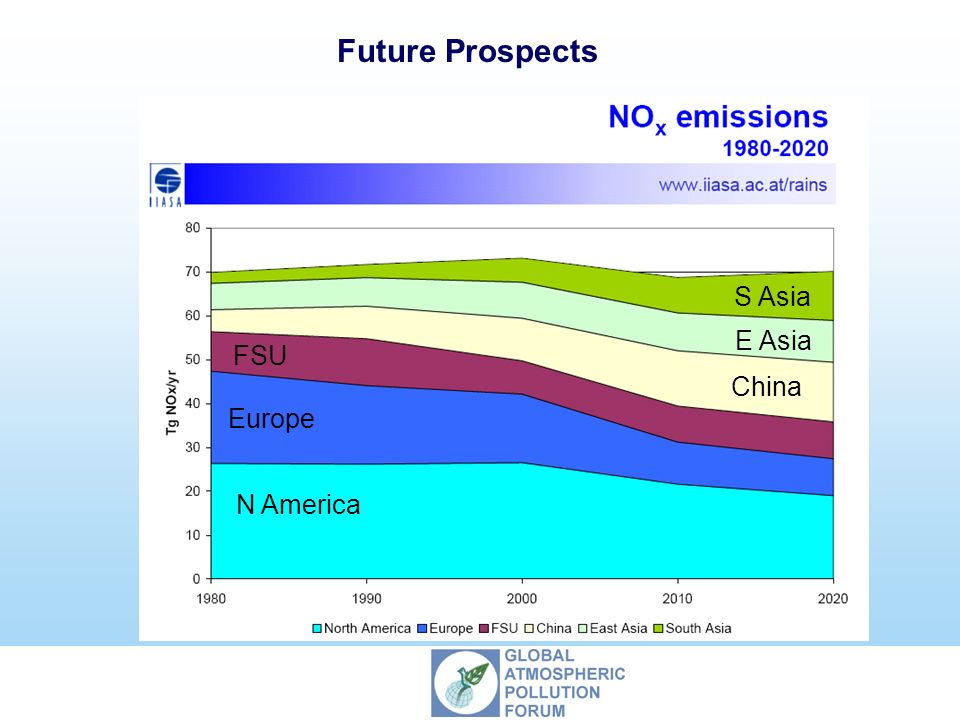 S Asia E Asia China FSU Europe N America Future Prospects