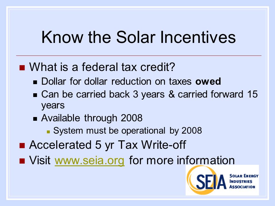 What is a federal tax credit.