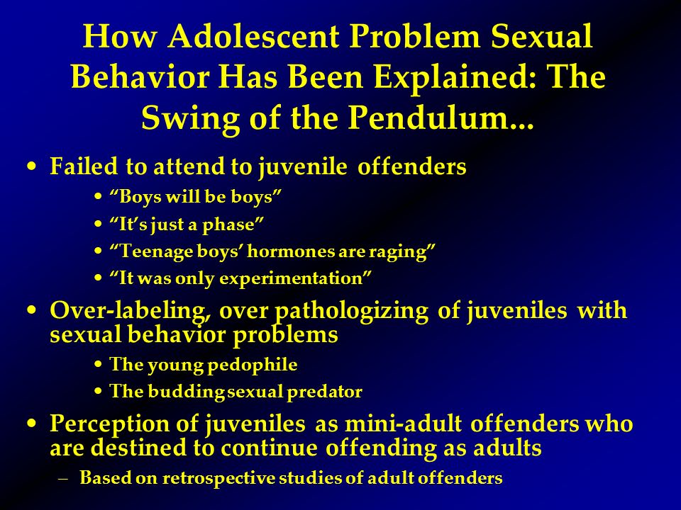 juvenile sex offenders research assignment Juvenile sexual offender treatment: a systematic review of evidence-based research executive summary there has been an increasing awareness of the etiology, occurrence, and impact of. juvenile sex offenders research assignment Juvenile sexual offender treatment: a systematic review of evidence-based research executive summary there has been an increasing awareness of the etiology, occurrence, and impact of.