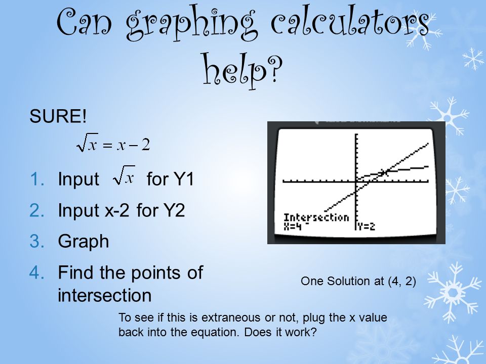 Can graphing calculators help. SURE.