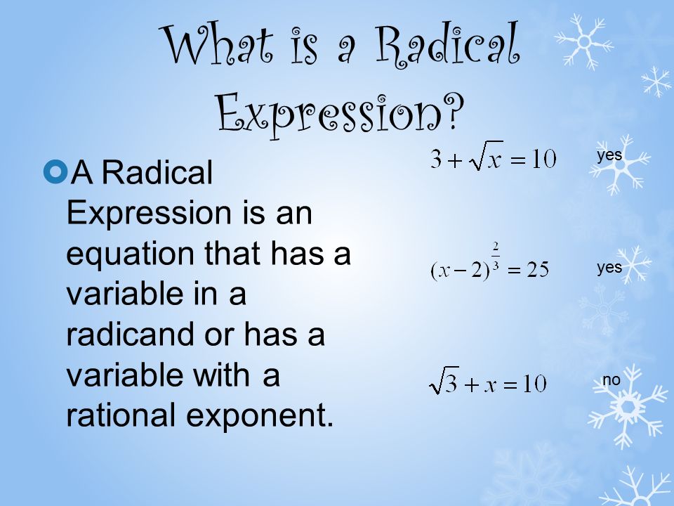 What is a Radical Expression.