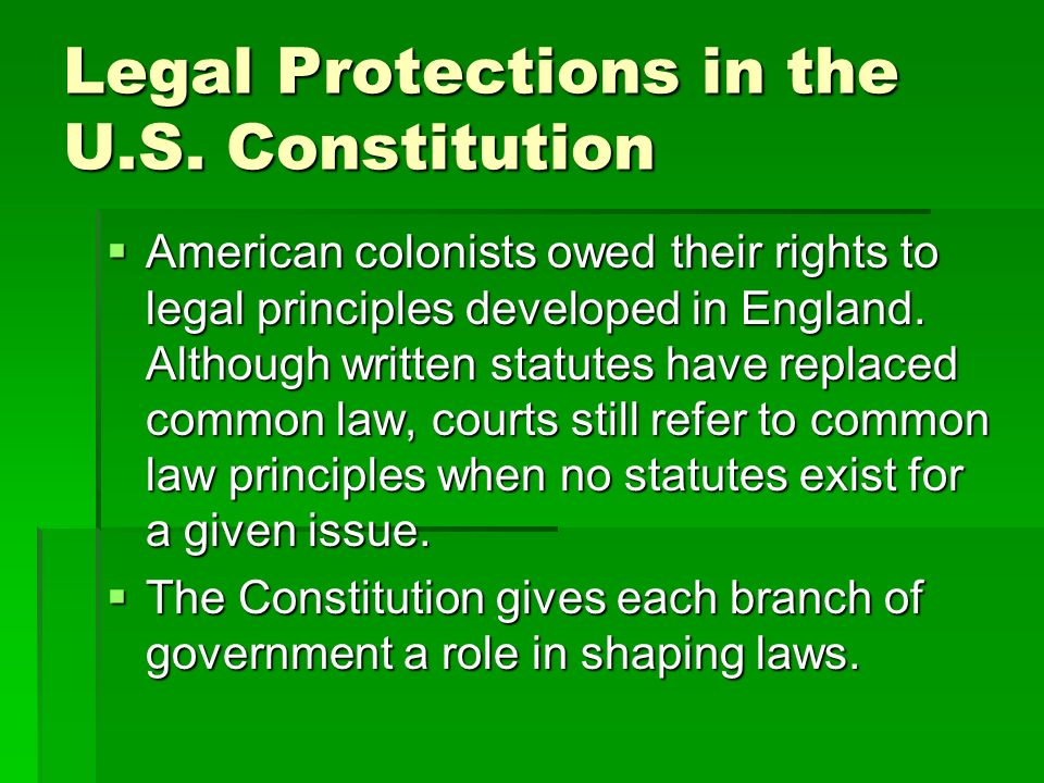 Legal Protections in the U.S.