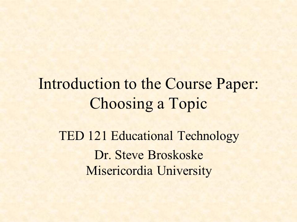 Course paper