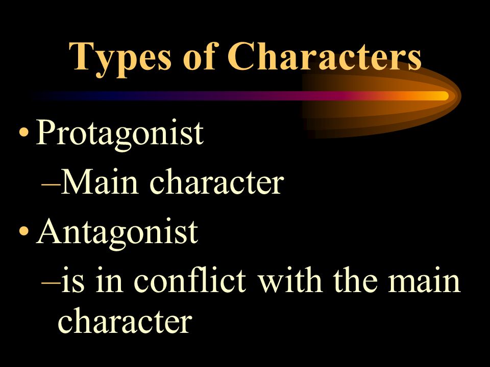 Characters Actors in the story’s plot Examples: people, animals, or whatever the writer chooses