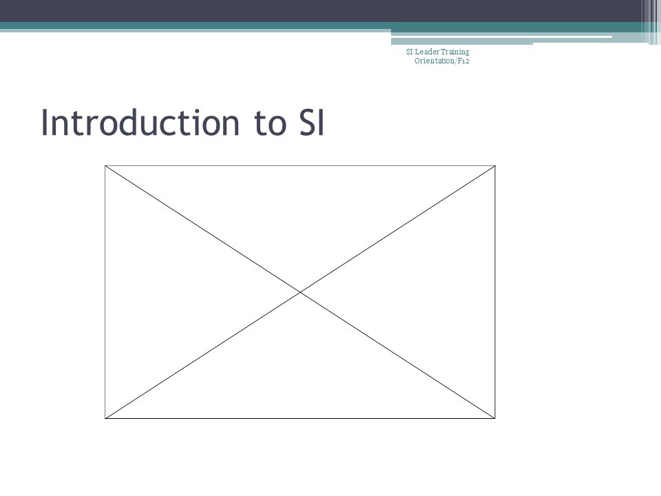Introduction to SI SI Leader Training Orientation/F12
