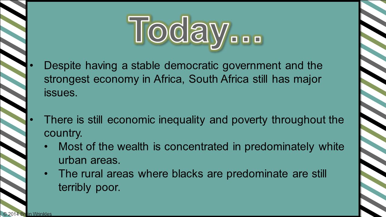 Despite having a stable democratic government and the strongest economy in Africa, South Africa still has major issues.