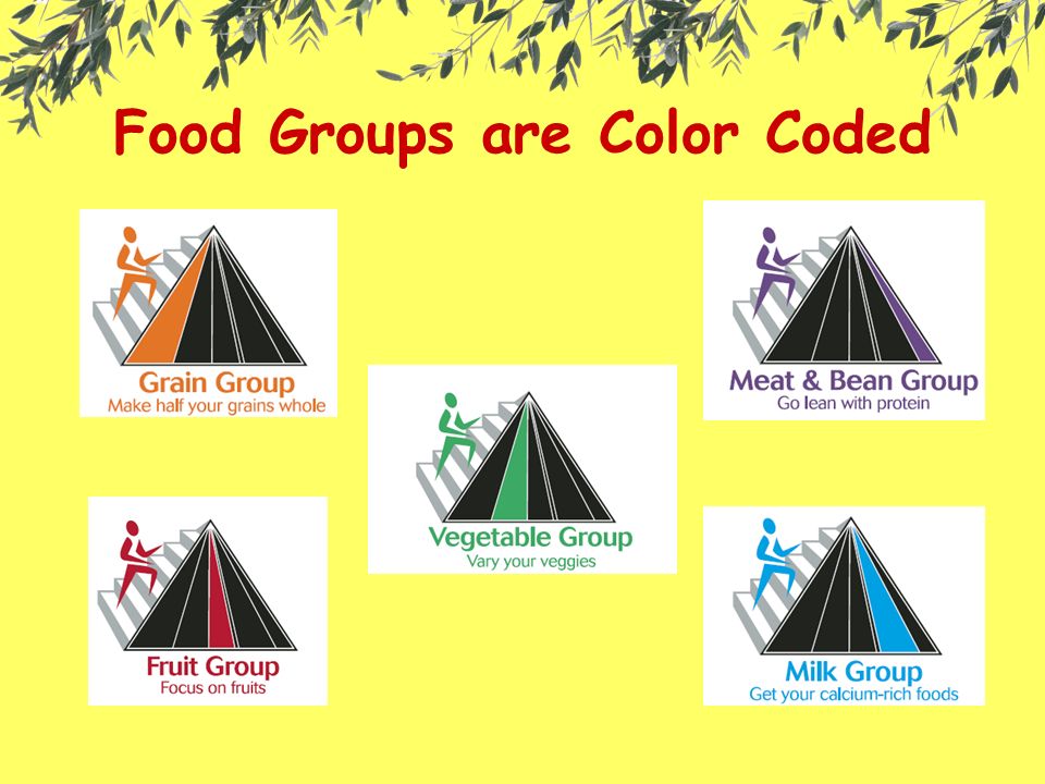Food Groups are Color Coded