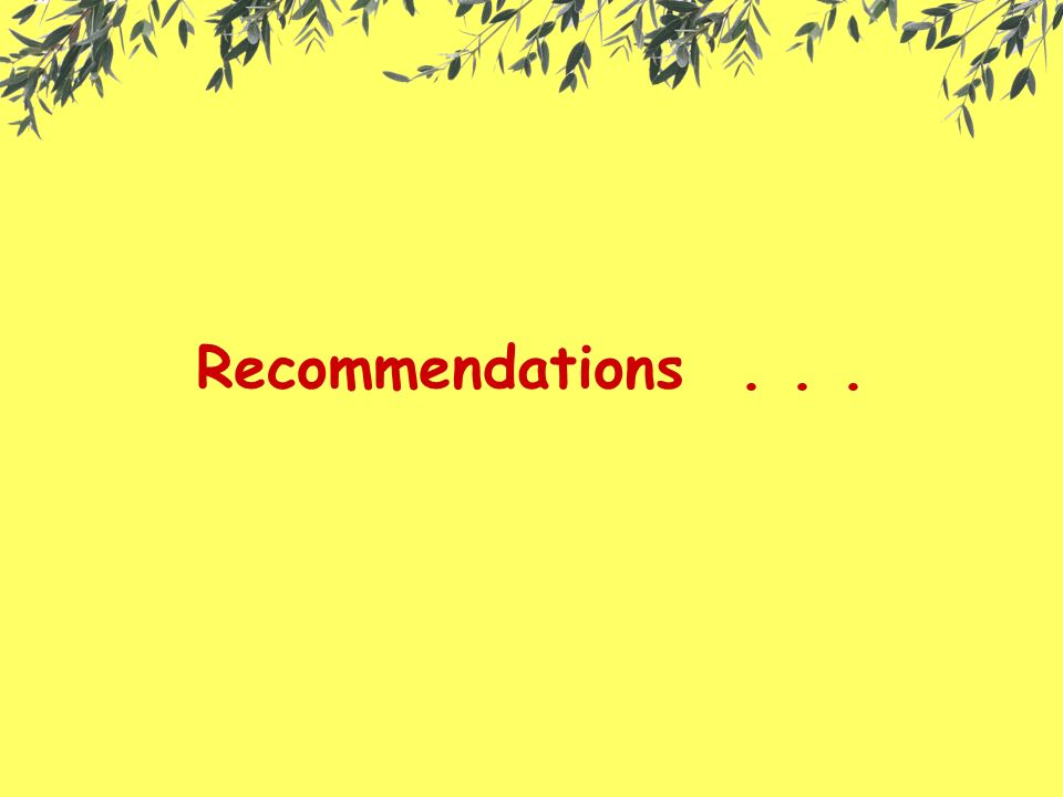 Recommendations...
