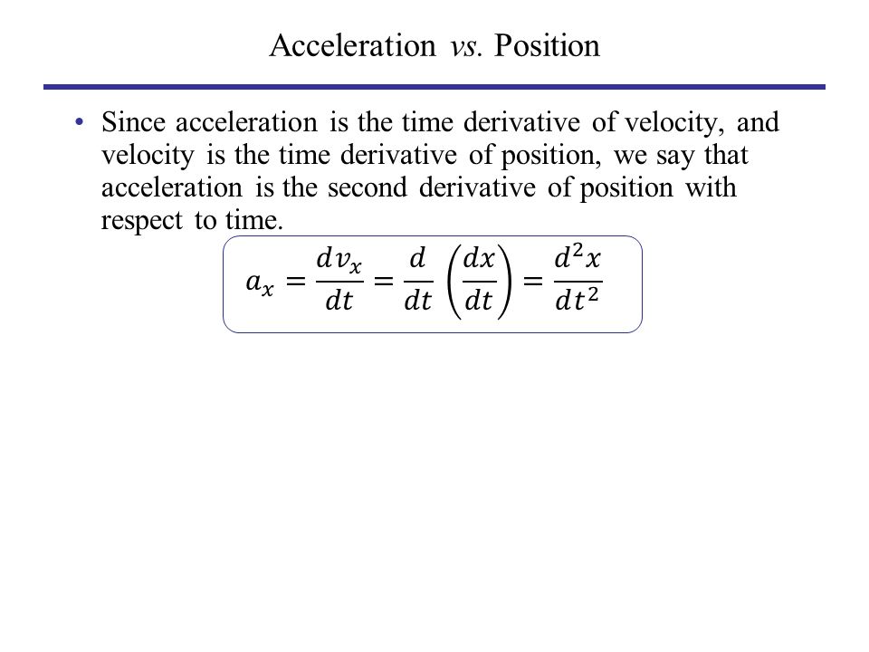 Acceleration vs. Position