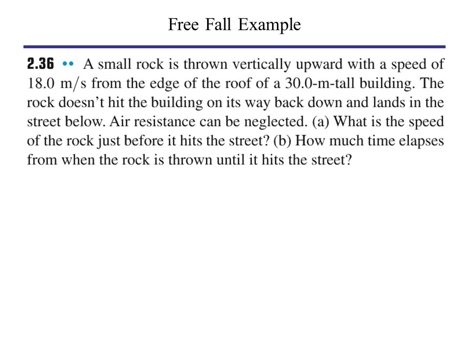 Free Fall Example
