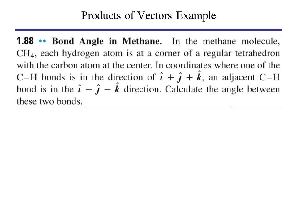 Products of Vectors Example