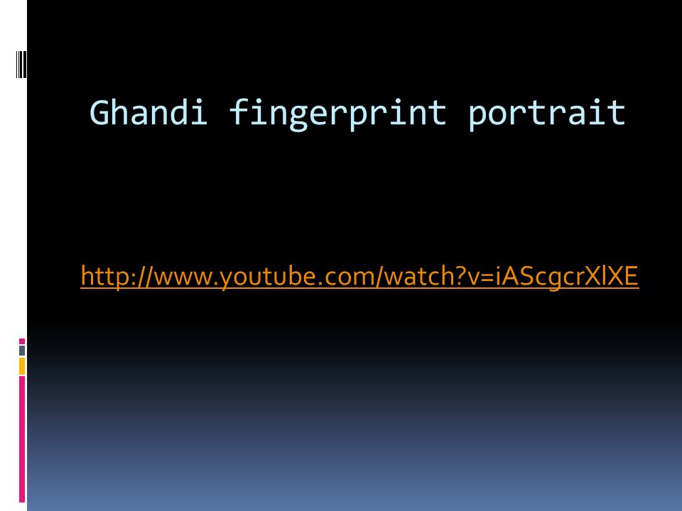 Ghandi fingerprint portrait   v=iAScgcrXlXE