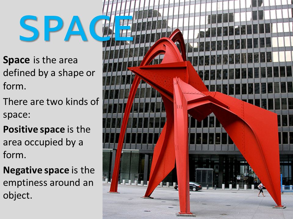 SPACE Space is the area defined by a shape or form.