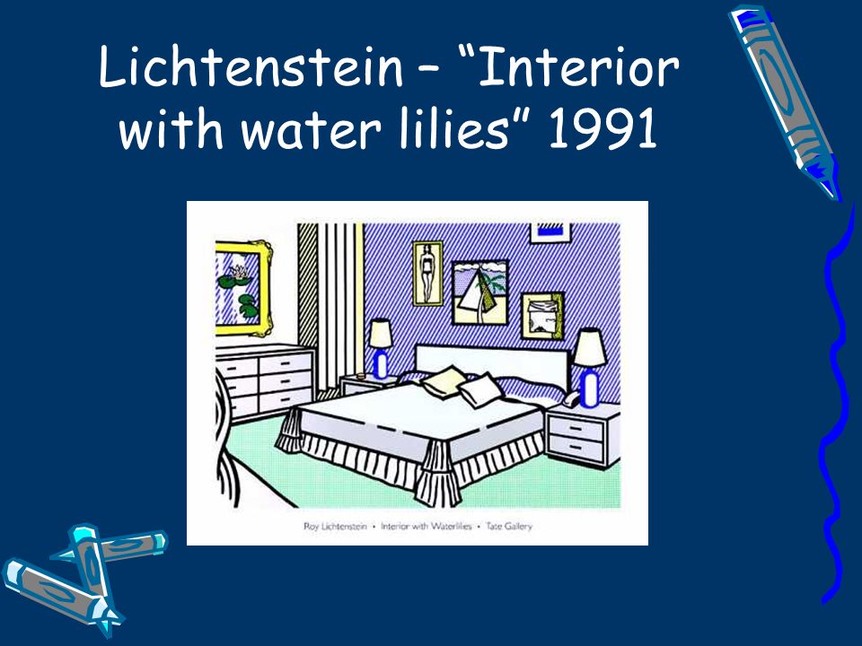 Lichtenstein – Interior with water lilies 1991