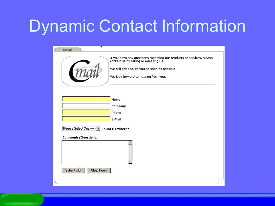 Dynamic Contact Information