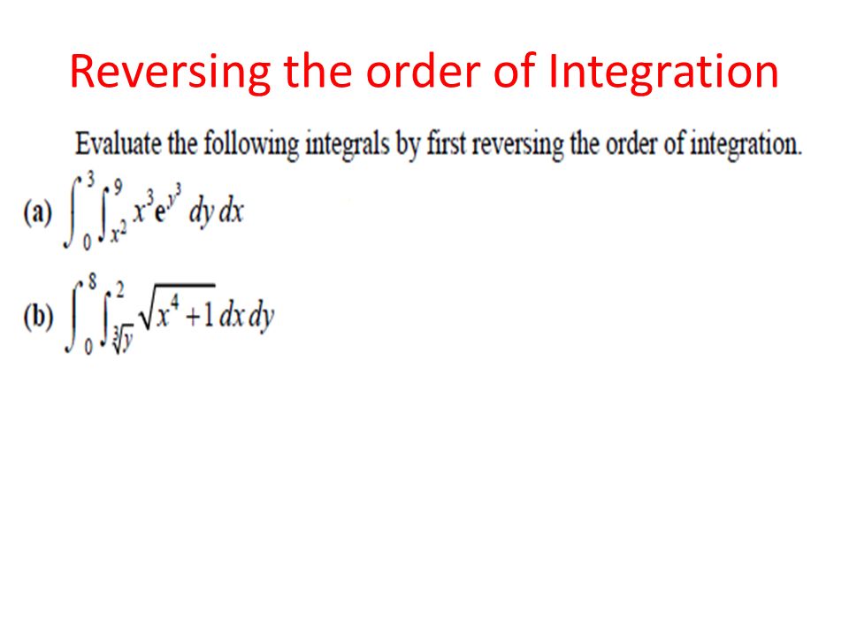 Reversing the order of Integration