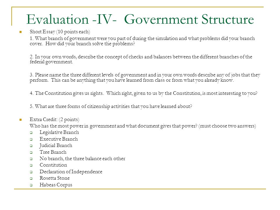 Evaluation Essay Outline