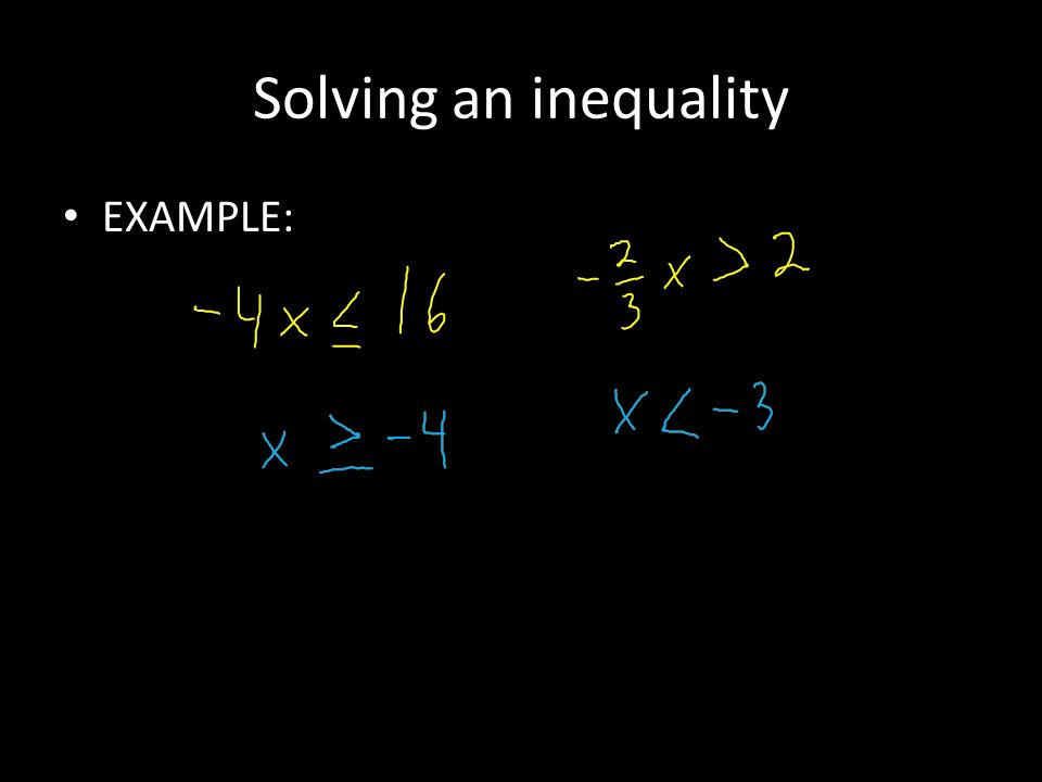 Solving an inequality EXAMPLE: