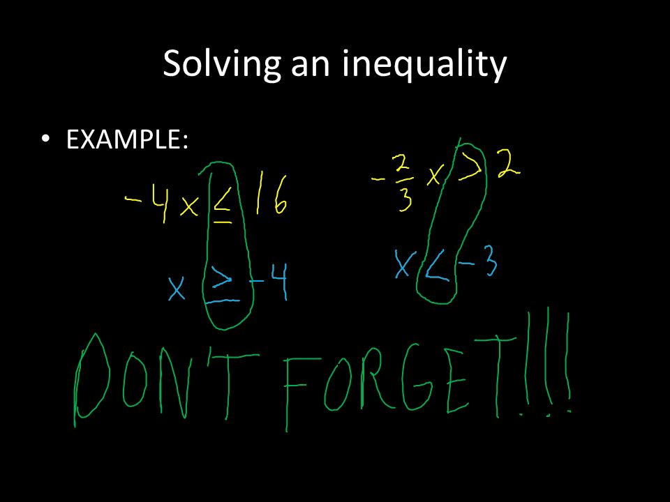 Solving an inequality EXAMPLE: