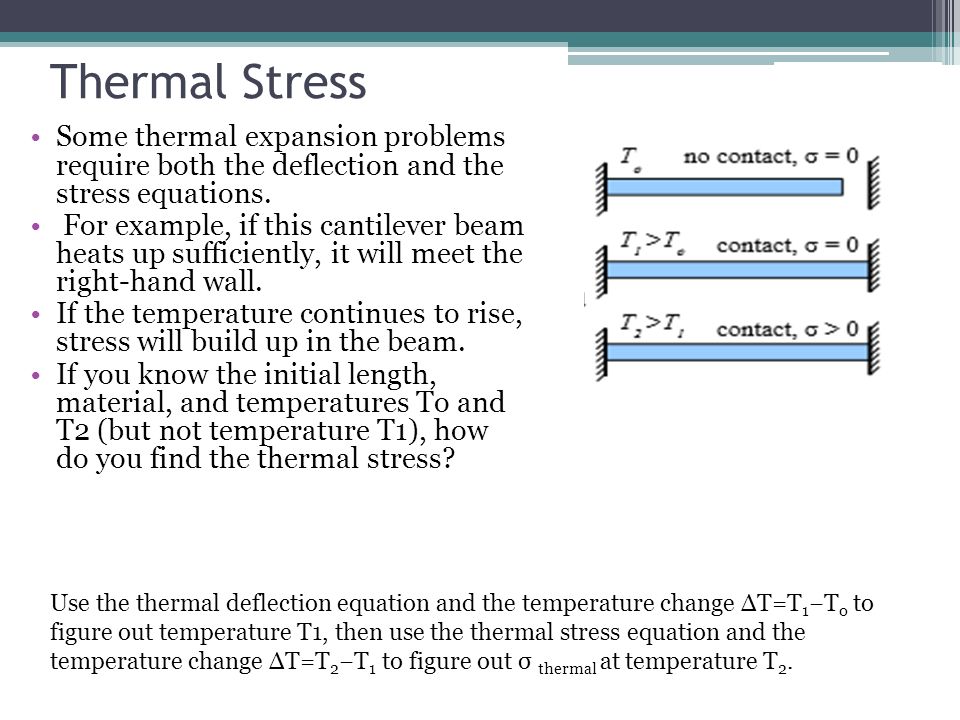 Mechanics Of Materials Me 294 Lecture 5 Thermal Stress And Thermal Stress Some Expansion Problems Require Both The Deflection And Equations