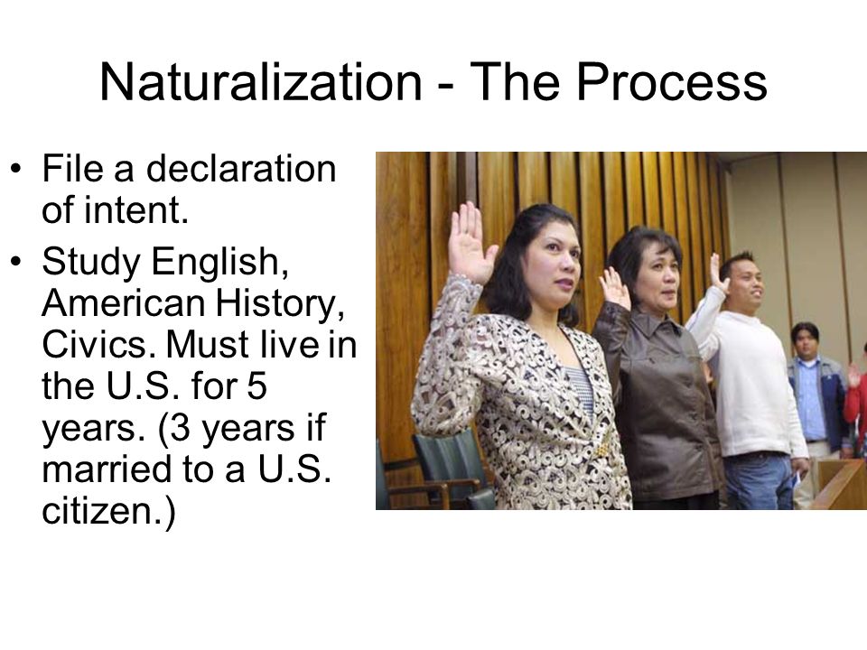 Naturalization - The Process File a declaration of intent.