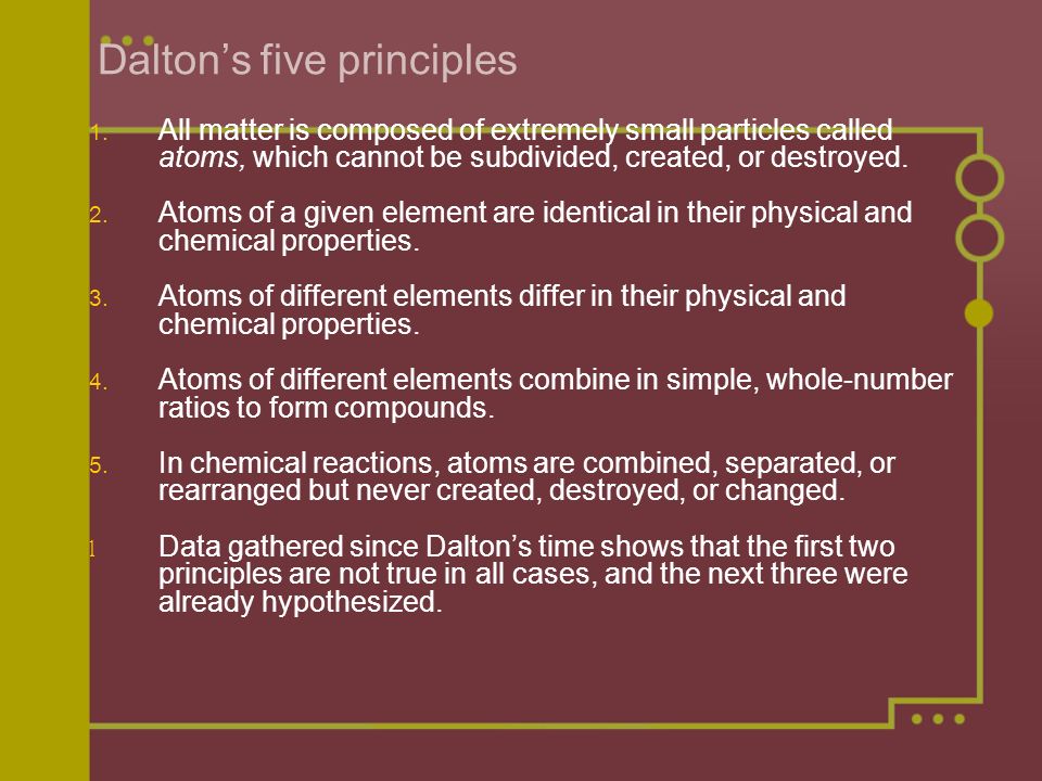 Dalton’s five principles 1.
